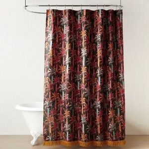 Vibrant Palm Design Shower Curtain